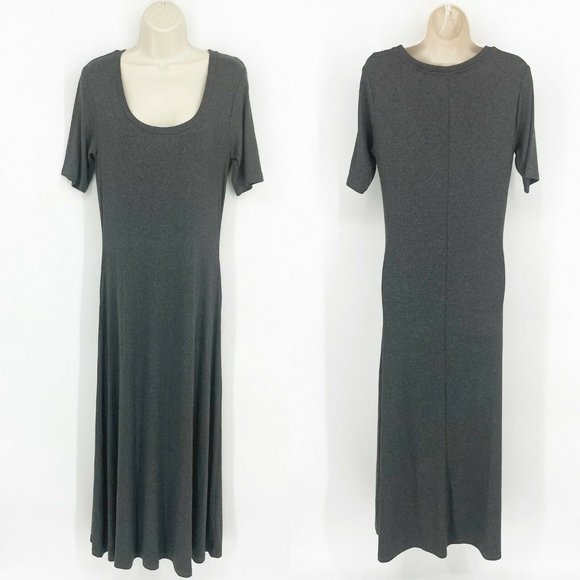 SLSF Sarah Liller Womens Gray Knitted Scoop Neck Gabby Maxi Dress Size Medium - Picture 2 of 10